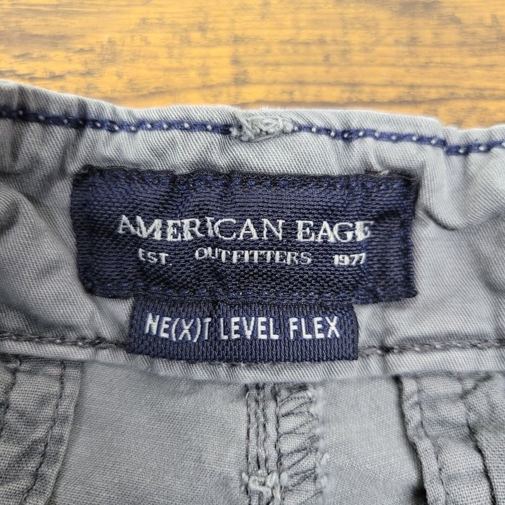 American Eagle Ne(x)t Level Flex Longer Length Gray Shorts Mens AEO Size 28 - Picture 3 of 7